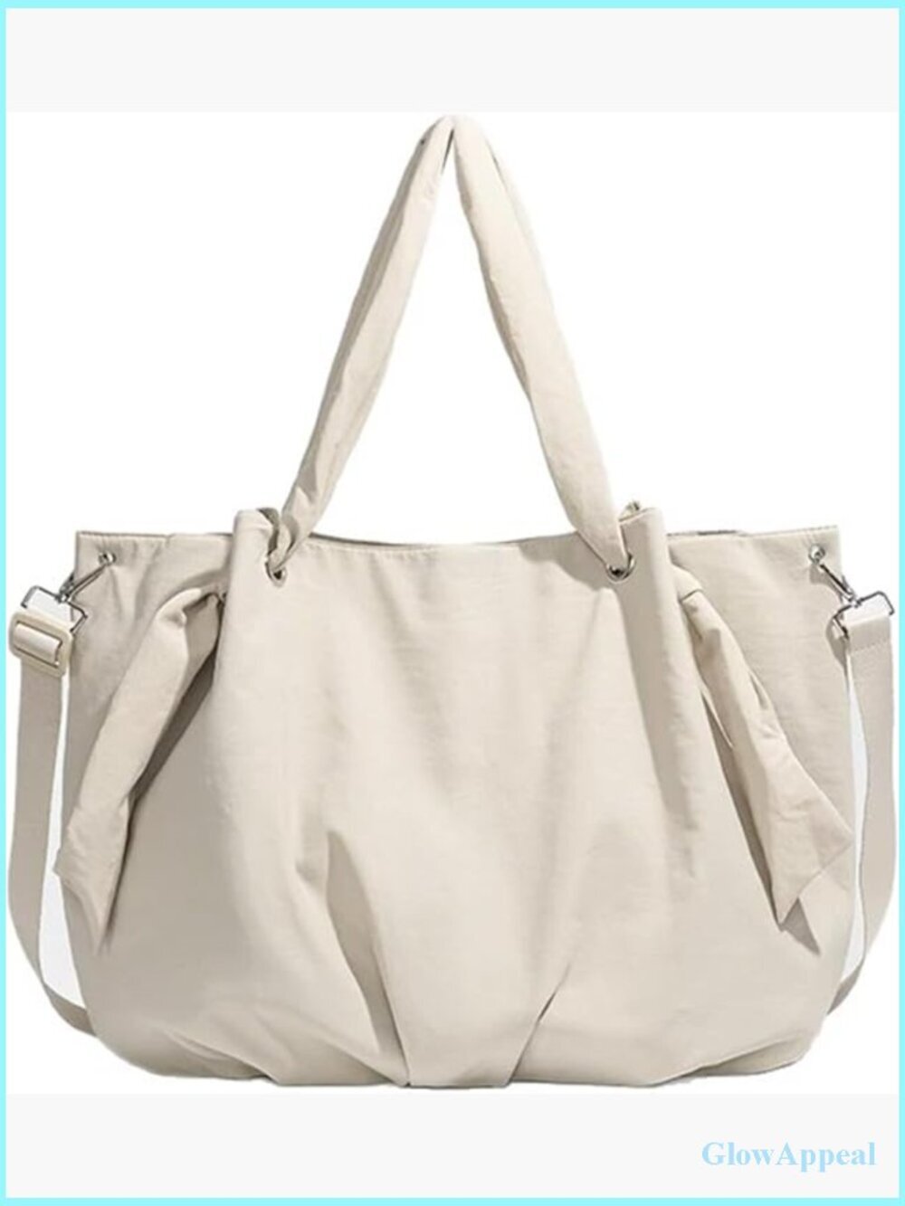 Large Nylon Crossbody Bag Lightweight Tote Shoulder Purse with Zipper